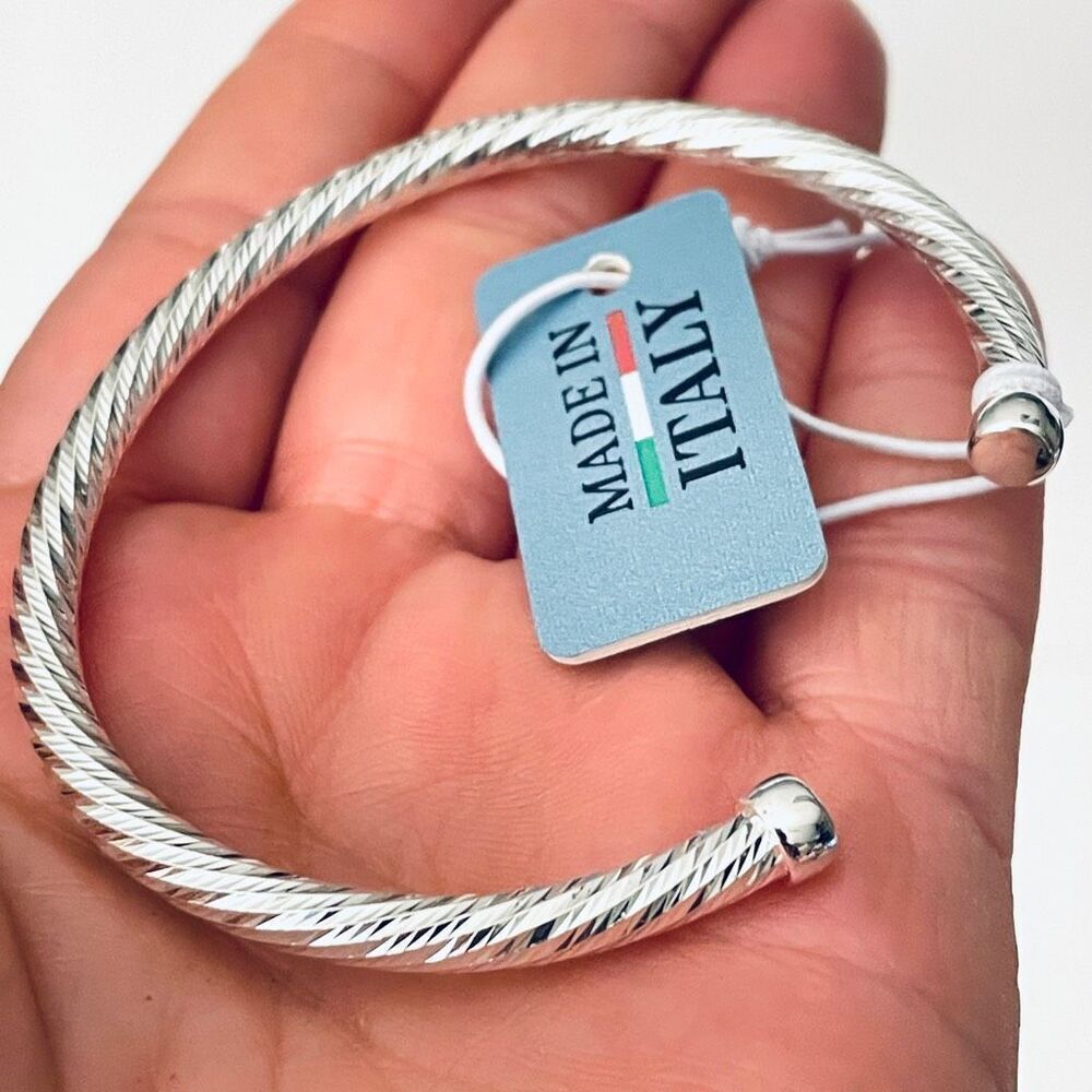 NWT Mia Fiore Made in Italy .925 Sterling Silver Plated Bronze Bangle Bracelet!! - Picture 5 of 12